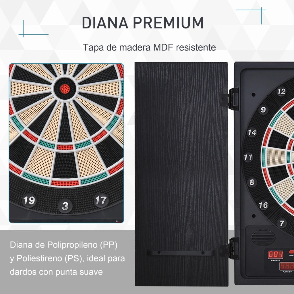 Bersaglio Freccette Elettronico Digitale ¨C Xylo ¨C 8 Giocatori, 27 Giochi, Display LED, 12 Freccette