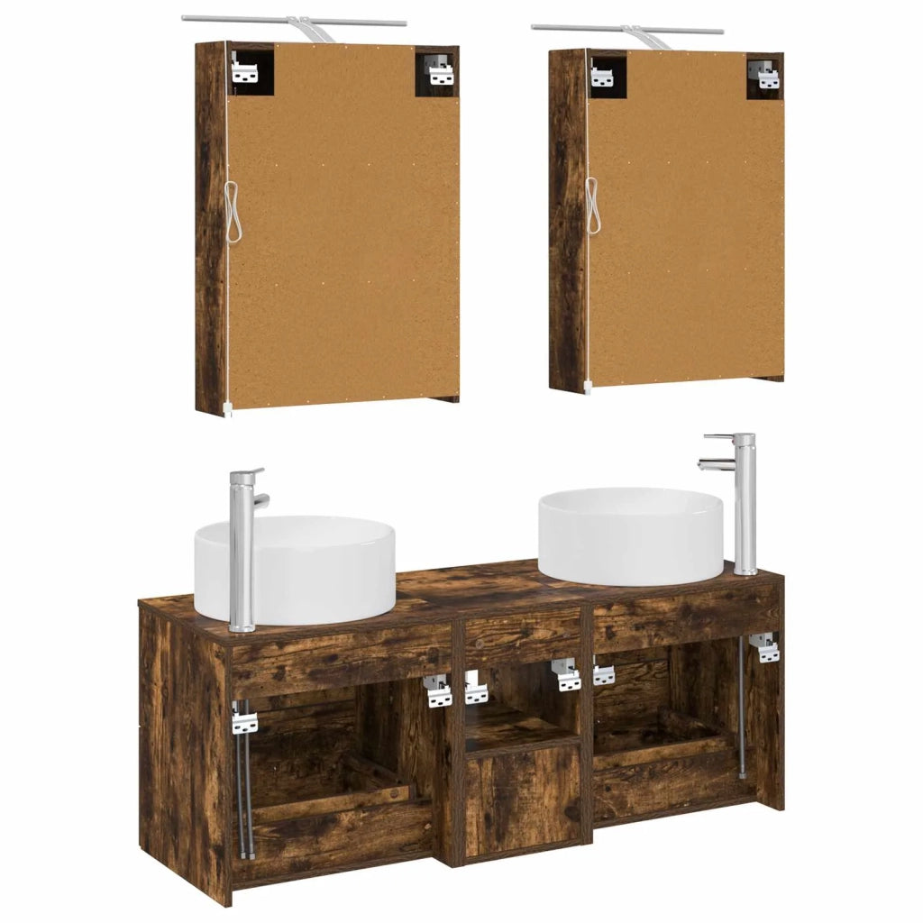 Set di mobili per il bagno 5 pcs Rovere Fumo 3407075