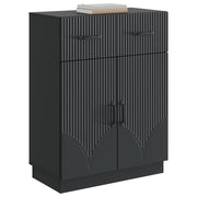 Credenza | Madia | Buffet da pranzo | Armadio da pranzo Nero 66 x 34,5 x 87 cm Legno ingegnerizzato