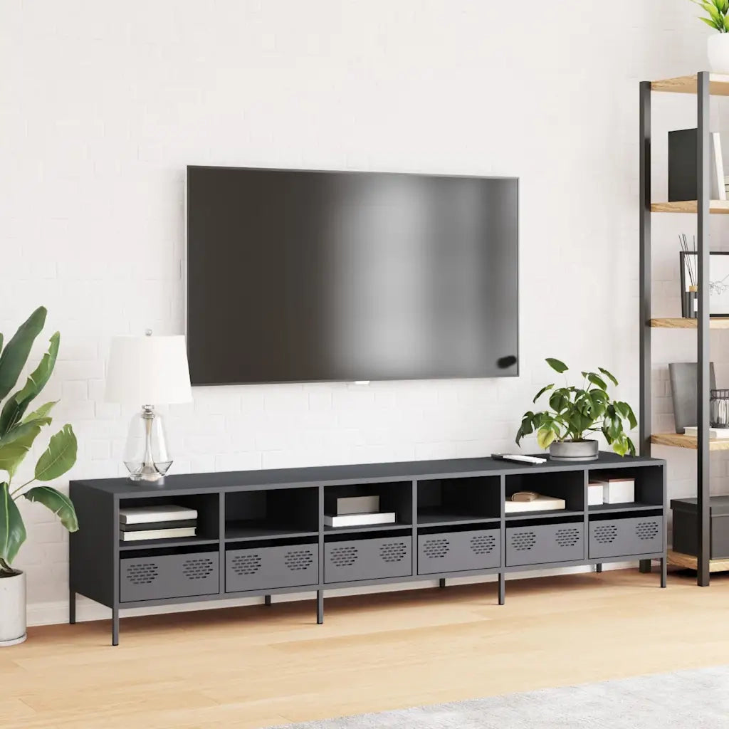 Mobile TV Antracite 202x39x43,5 cm Acciaio Laminato a Freddo 3307157