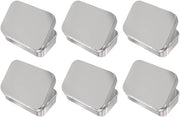 Set di Scatole di Metallo Inossidabile da 6 - Formato Rettilineo - Dimensioni 88 x 60 x 18 mm - Qualità Duratura - Chiusura Sicura - Scatole di Archiviazione