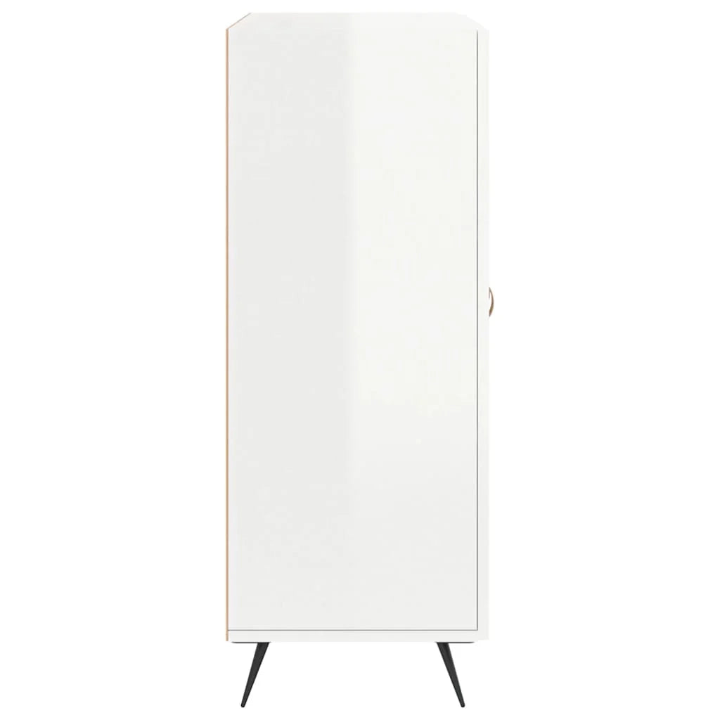 Buffet credenza cassettiera mobiletto mobile contenitore organizer per cucina soggiorno finitura lucida 69,5 x 34 x 90 cm legno ingegnerizzato bianco 02_0030732