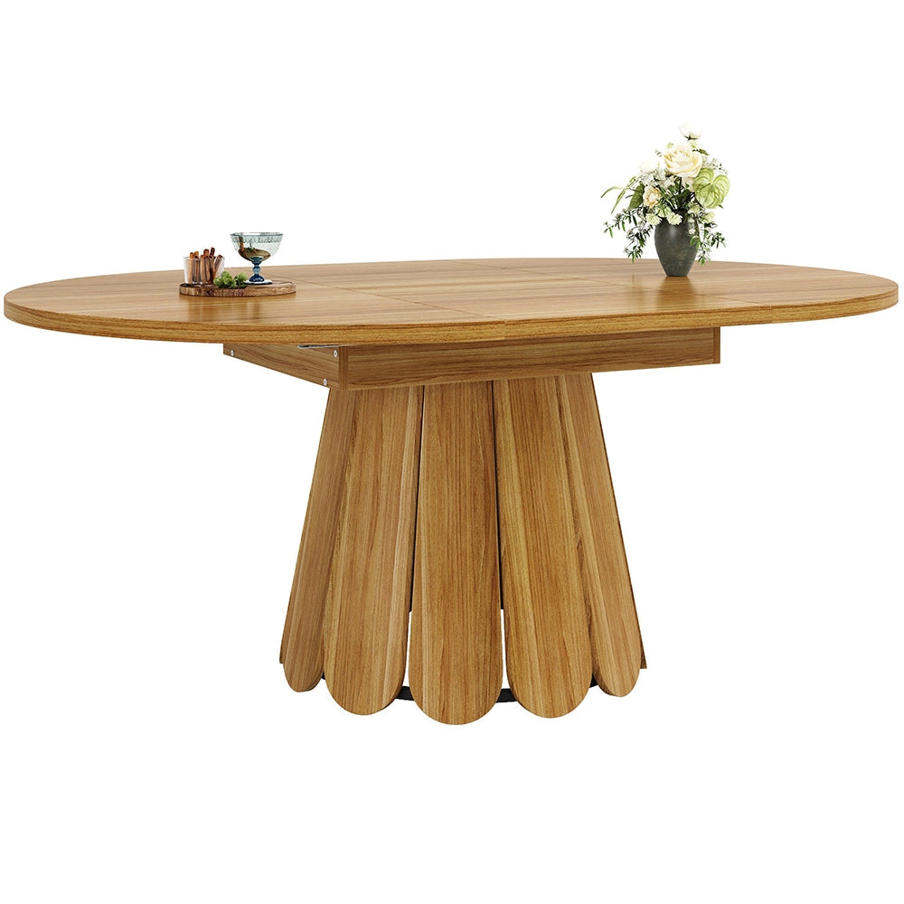 Tavolo da pranzo allungabile - Xylo - 118-158 cm - Marrone - Estensibile ovale, fino a 6 persone