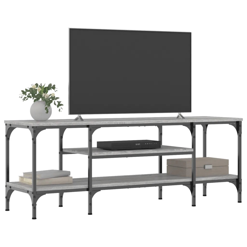 Mobile TV-Credenza TV-Console TV Grigio Sonoma 121x35x45 cm Legno Multistrato e Ferro