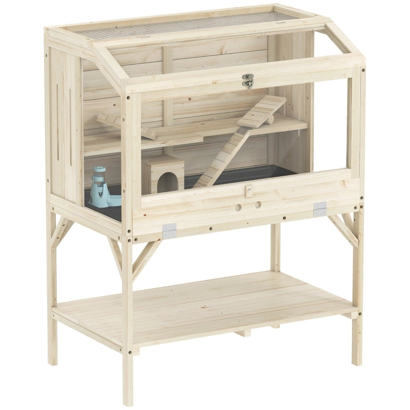 GABBIA PER CRICETI a 2 livelli 84x53x110 cm Legno naturale