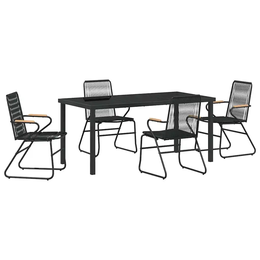 Set da Pranzo per Giardino 5 pcs Nero 3379173