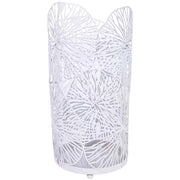 Portacandele in metallo bianco 13,5x13,5x27h cm
