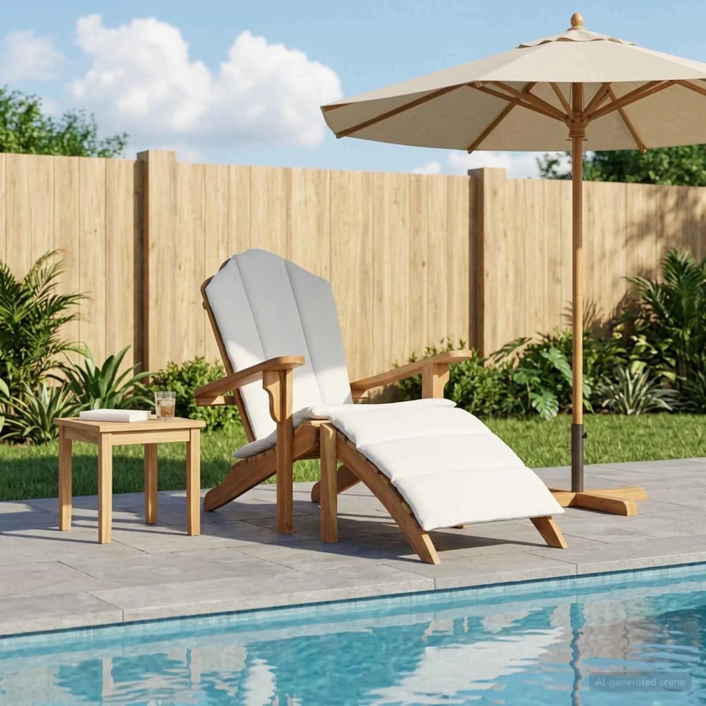 Sedia Adirondack da Giardino con Poggiapiedi Naturale 42041353