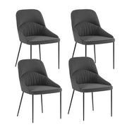Set 4 Sedie Ginevra 54x63x89 cm in Tessuto Easy-Clean Grigio Scuro