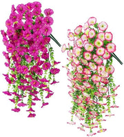 Kunstbloemen perpendicolari per esterno, 4 pezzi, petunie, fiori artificiali come veri, altezza 0,78 m, piante in plastica per slitta, decorazione per esterno e interno, resistenti al tempo.