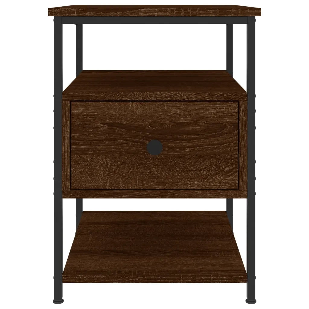Comodini 2 pz-Set di 2 Tavolino da notte Rovere Marrone 40x42x56 cm in Legno Multistrato