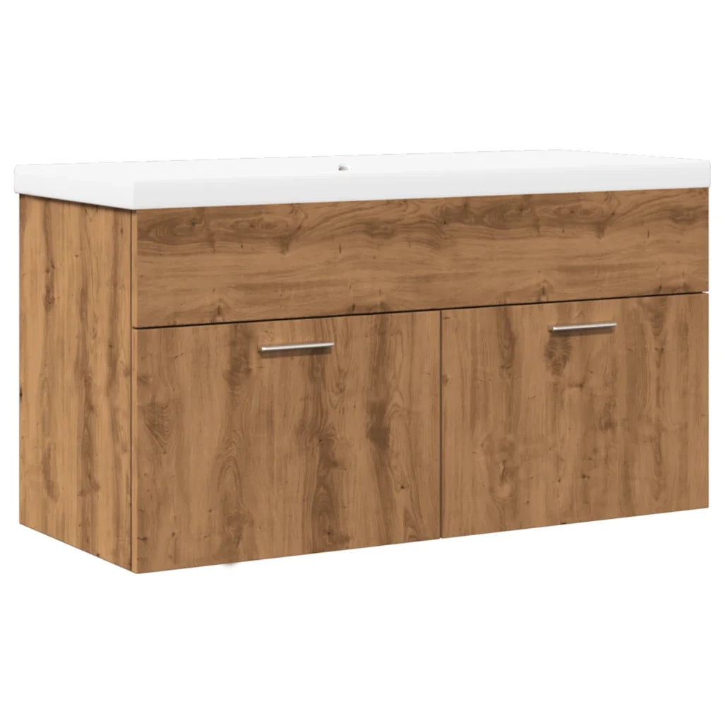 Mobile da Bagno con Lavabo Integrato Rovere Artigianale 3328586