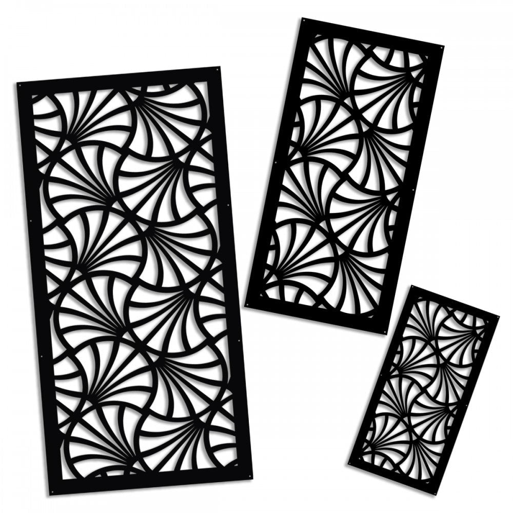 CAMPANE - Pannello in PVC traforato - Parasole Colore: nero, Misura: 98x198 cm