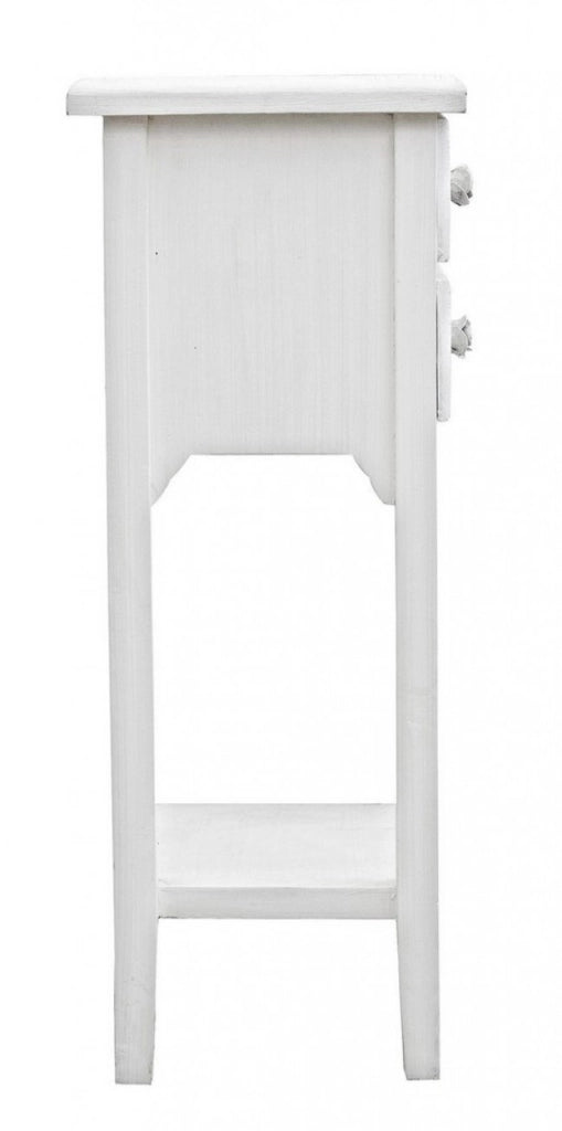 Mobiletto 2 Cassetti Legno Bianco Rustico da Interno - BLAINE