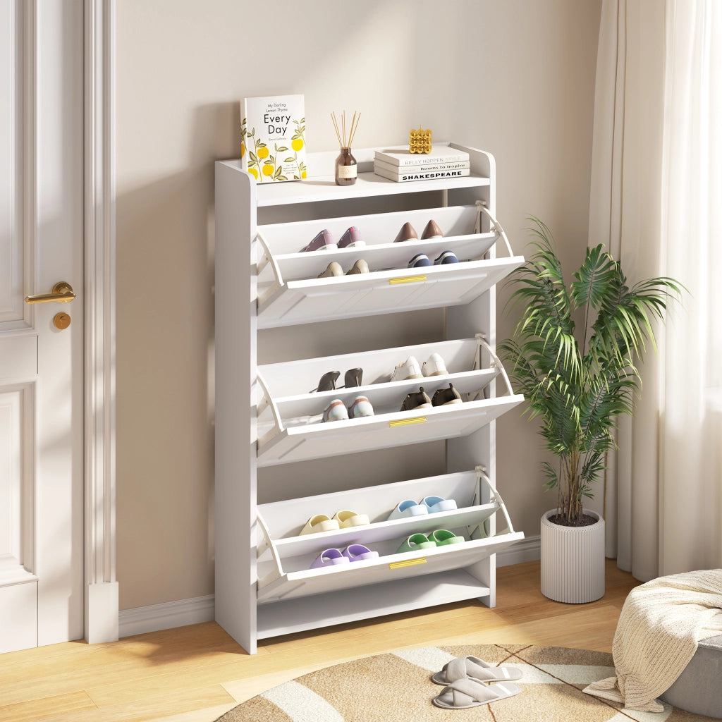 Scarpiera a 6 Ripiani ¨C Xylo ¨C Bianco, MDF e Truciolato, 70x24x120 cm
