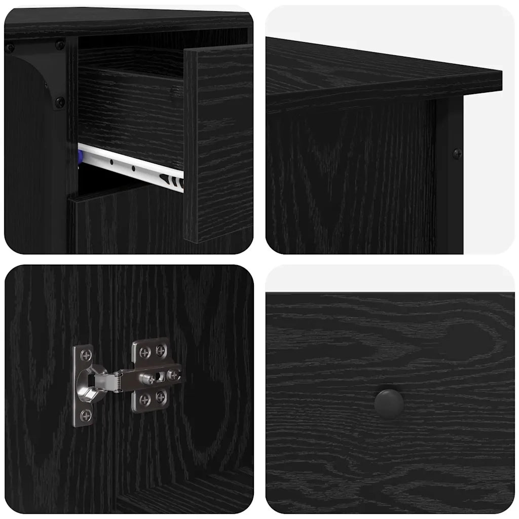 Scrivania Rovere Nero 141 x 141 x 75 cm Legno multistrato