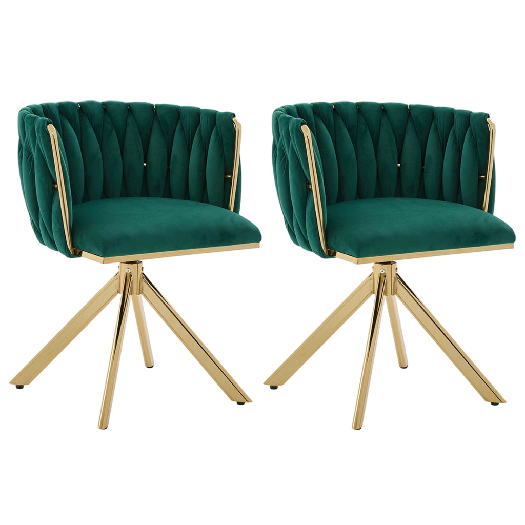 Poltrona in Velluto Girevole con Struttura in Metallo ¨C MINIMAL ¨C Set 2 Pezzi