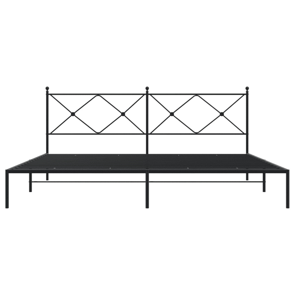 Giroletto con Testiera in Metallo Nero 200x200 cm