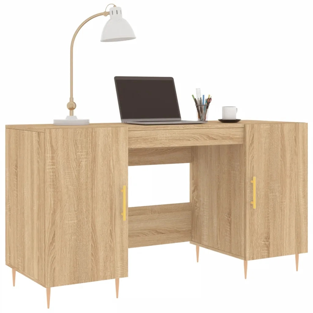 Scrivania | Tavolo da Ufficio Rovere Sonoma 140x50x75 cm in Legno Multistrato