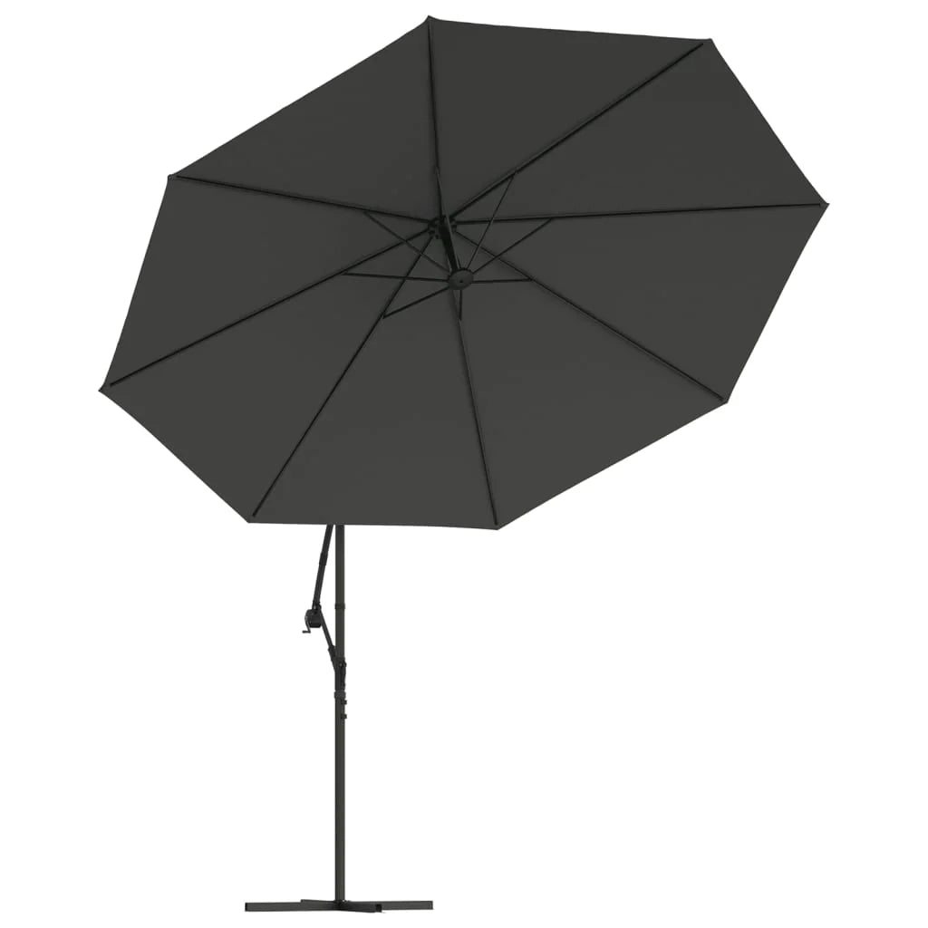 Ombrellone mobile da giardino con portafuoco e palo in metallo 350 cm antracite 02_0008653