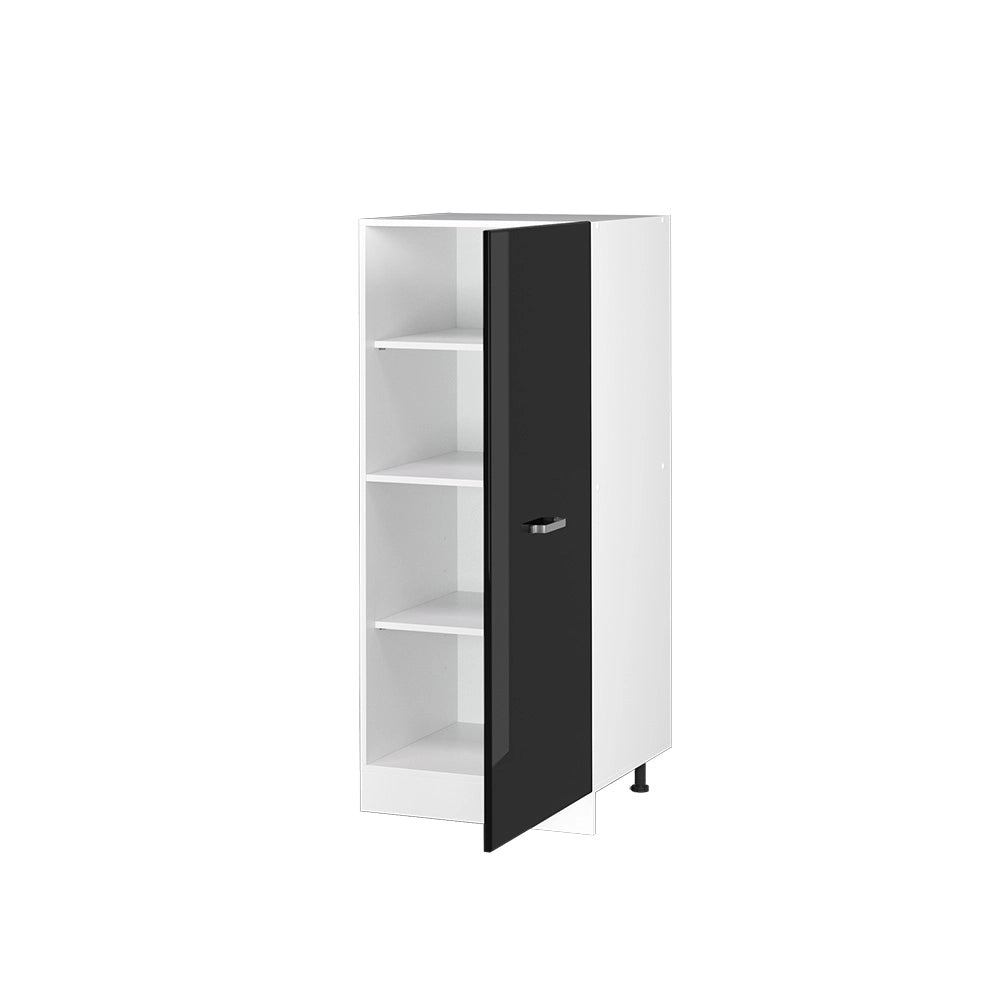 Vicco Dispensa universale Nero lucido 60 cm con ripiani aperti e anta