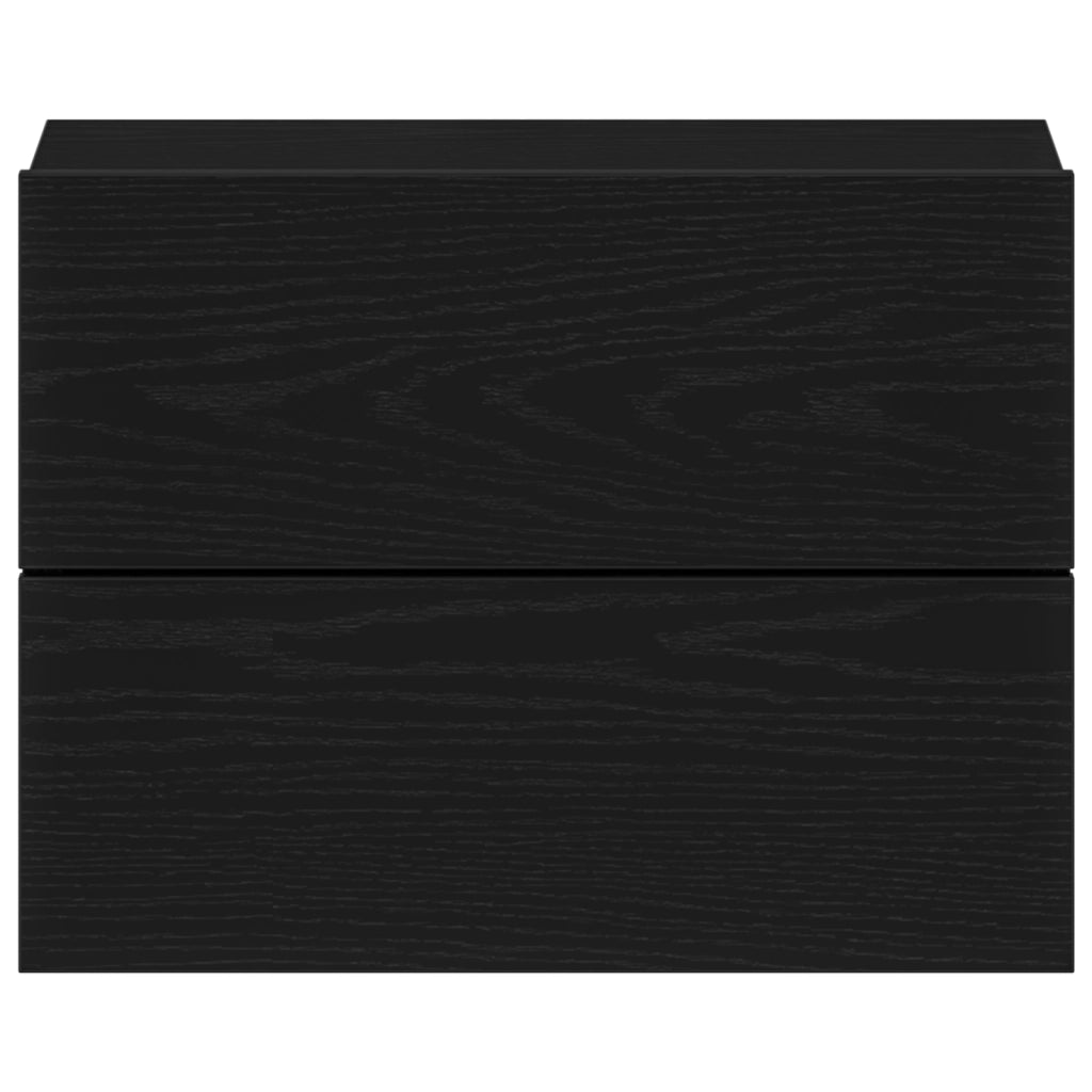 2 Comodini Rovere Nero 40x30x30 cm in Legno Ingegnerizzato