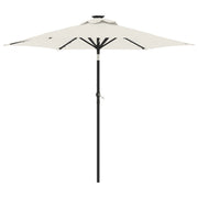 Ombrello | Parasolne Giardino con LED Palo Acciaio Bianco 225x225x212 cm