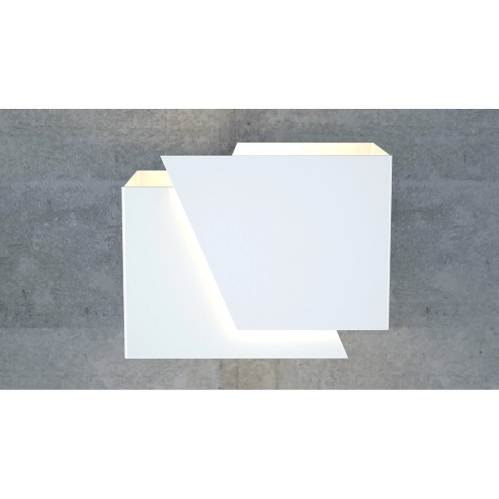 Applique Moderna 1 Luce Bjorn A Forma Geometrica In Acciaio Bianco