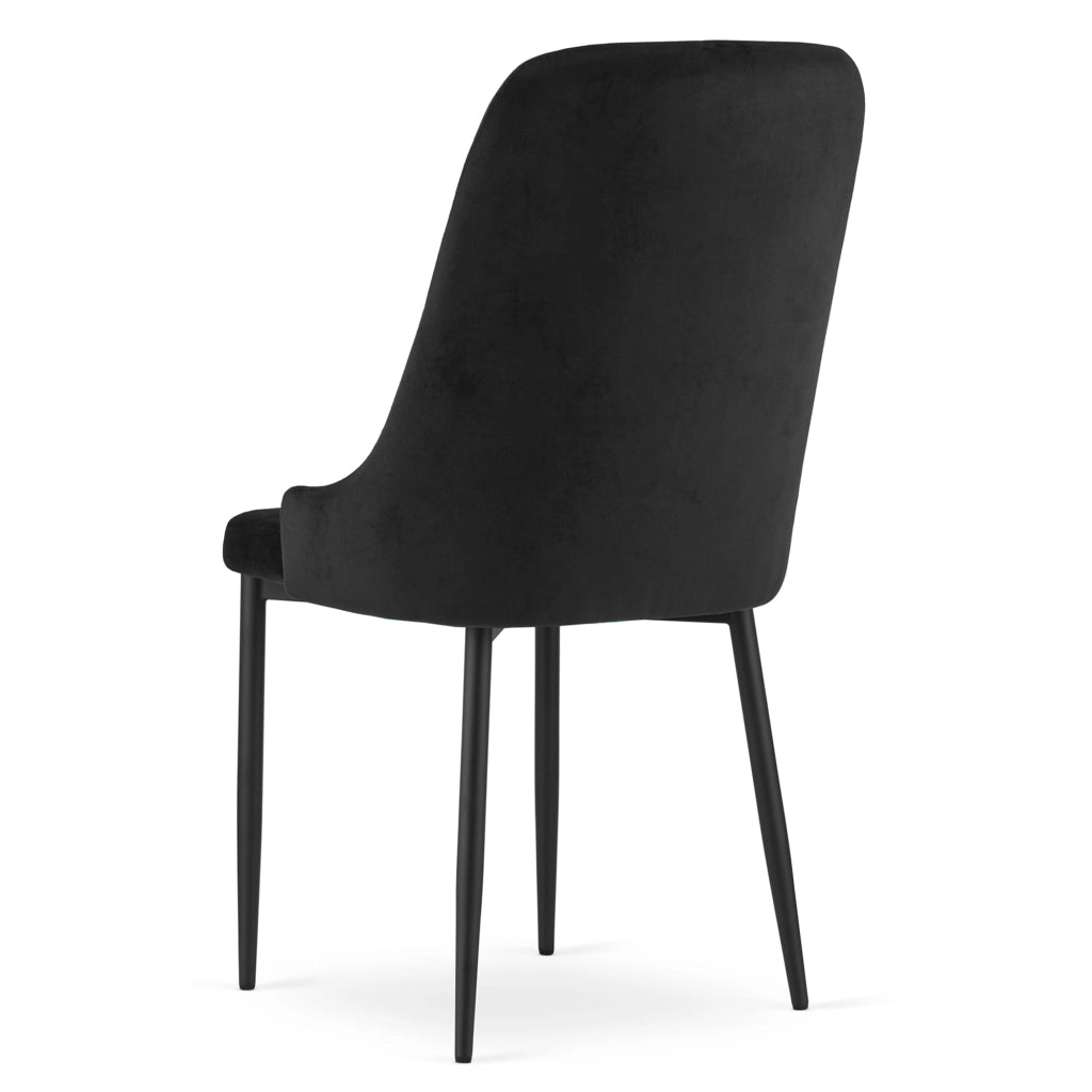 Sedia Valora AMORE in velluto nero con gambe in metallo x1