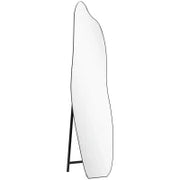 Specchio da Terra a Figura Intera senza Cornice con Forma Irregolare e Supporto 40x4x160 cm Nero e Argento