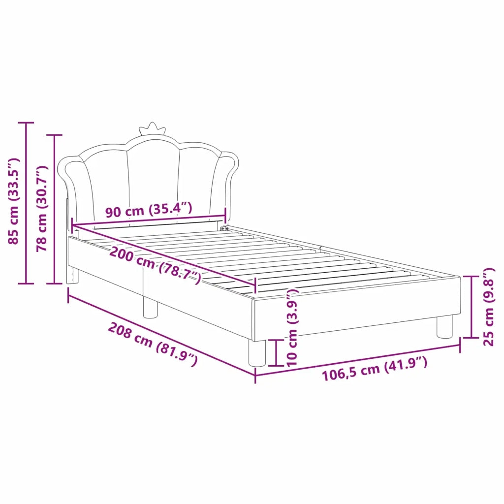 Struttura letto bambini con testata Rosa 90 x 200 cm PU 42011083