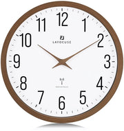 Orologio radiocomandato 30CM con maniglie in legno, orologio radiocomandato molto preciso marrone, facile da leggere orologio da parete moderno decorativo per cucina soggiorno ufficio scuola