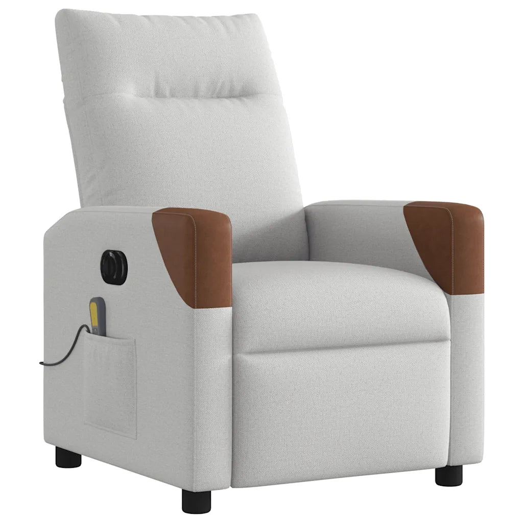 Poltrona Reclinabile Massaggio Elettrica Grigio Nuvola Tessuto 3323997