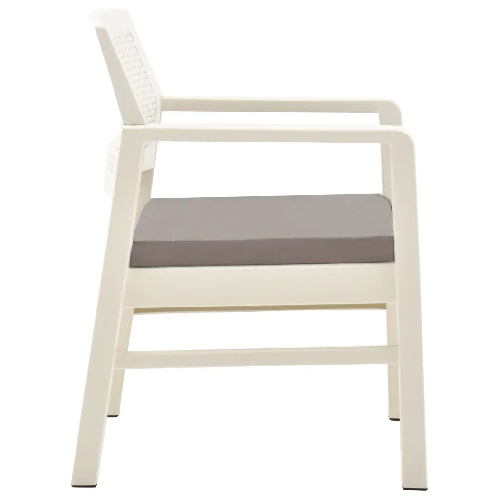 Set Salotto da Giardino 3 pz in Plastica Bianco 48823