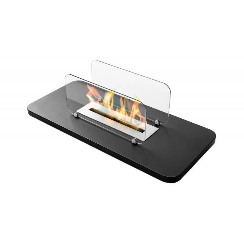 Biocamino da tavolo Rialto Nero 2,0 kW – serbatoio 2,2 L, vetro protettivo, design compatto – Tecno Air System