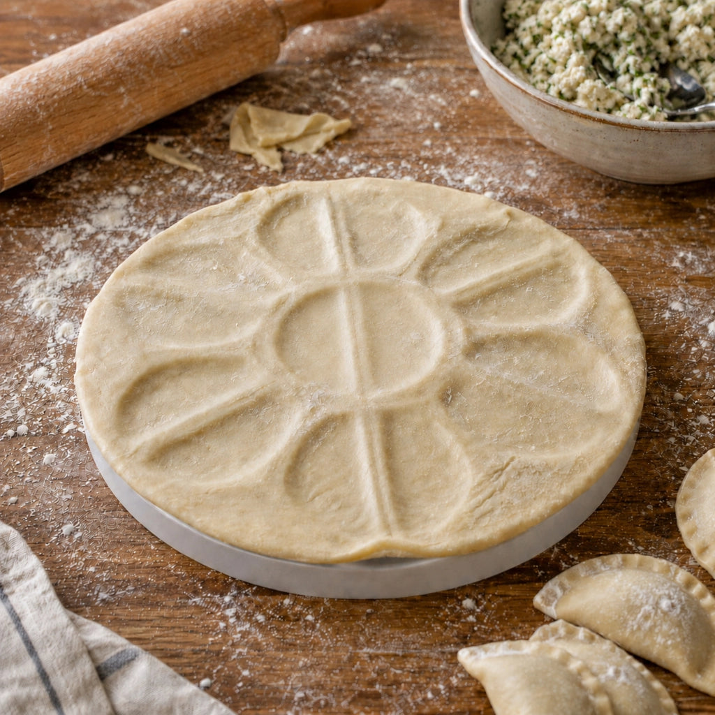 KADAX Pierożnica na pierogi średnica 25cm biała <5