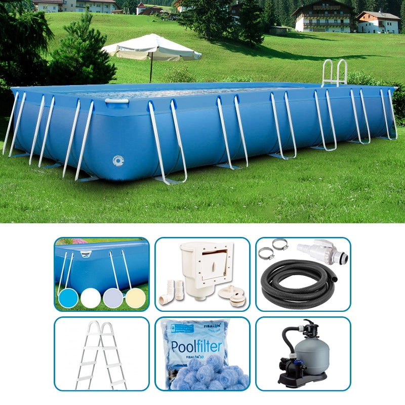 Piscina Fuori Terra Italika® Soft Rettangolare 8,80 X 3,80 H.1,40 M - Kit Pro