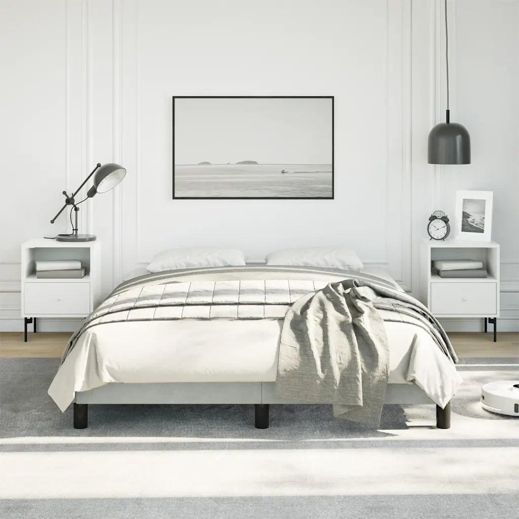 Struttura letto senza Materasso Grigio Chiaro 137x190 cm Velluto integrale 347006