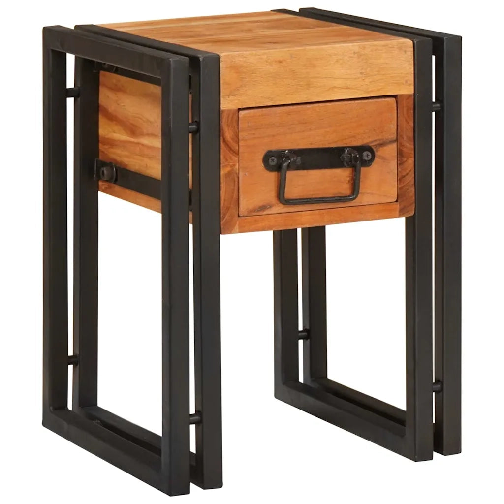 Tavolino con cassetto 30 x 30 x 40 cm Legno di Acacia Massello 4016717