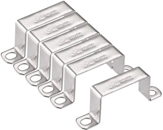 Fermo Buis  U-Vormig in Acciaio Inox Corrosione Resistente 60mm x 40mm - 6 Pezzi