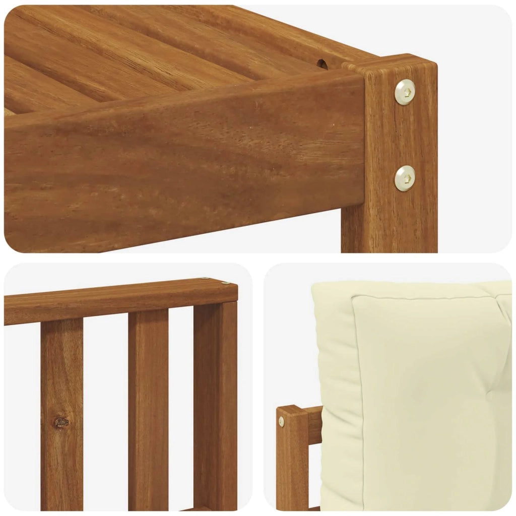 Set di divani da esterno con cuscino 9 pcs Naturale e Crema 3367783