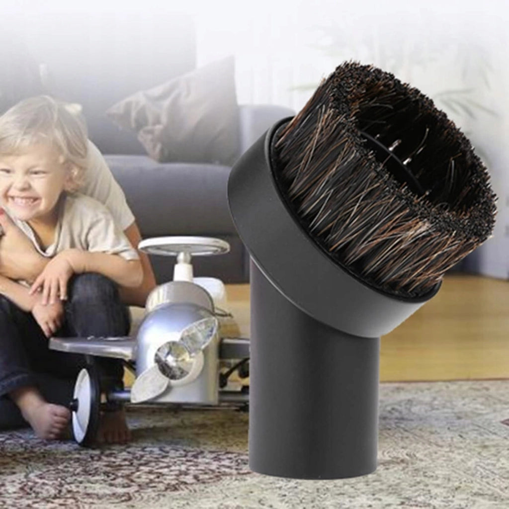 Spazzola Rotonda Universale con Setole 32 mm – Compatibile con Aspirapolvere | Diametro 63 mm, Nero