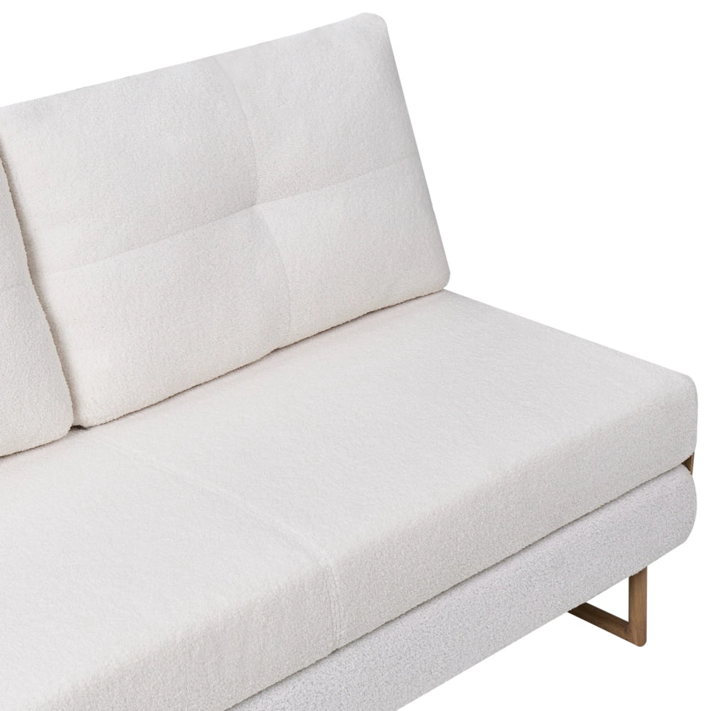 Divano letto a 3 posti Boucle bianco sporco per divano 3 persone Funzione letto pieghevole
