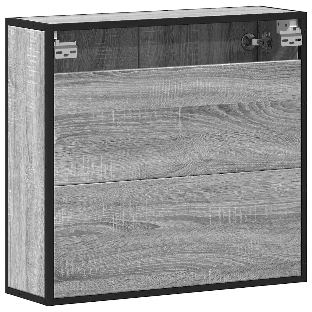 vidaXL Mobile Specchio da Bagno Grigio Sonoma 65x20x60 cm Multistrato