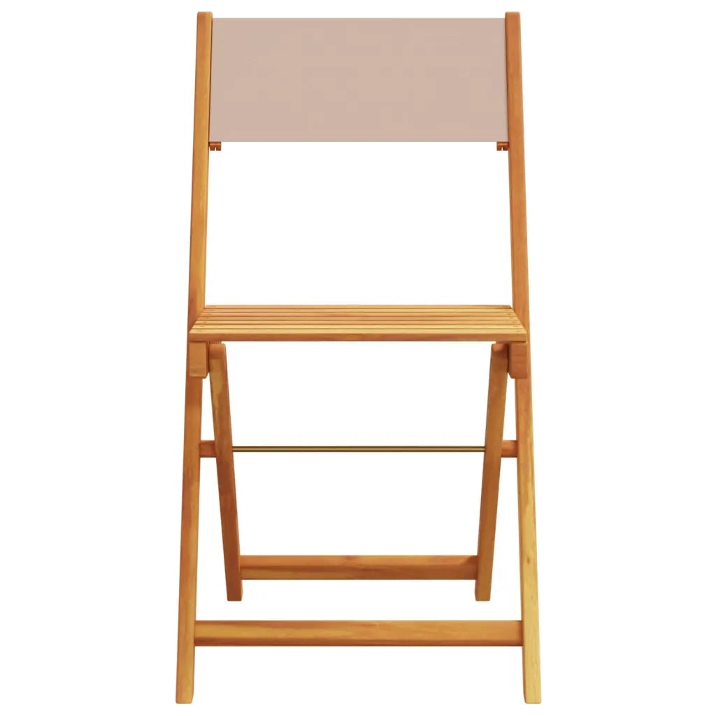 Sedie da Bistrò 2pz Tortora Legno Massello di Acacia e Tessuto 367683