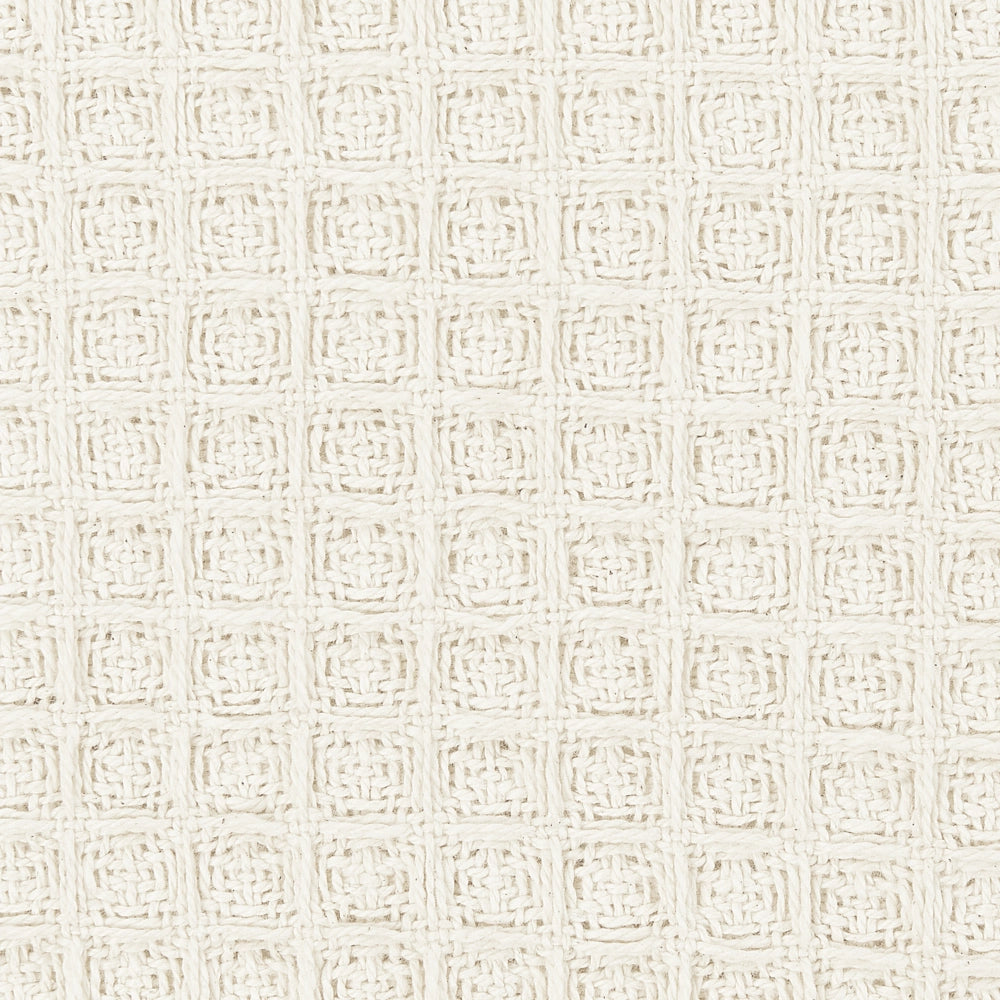 Copriletto in cotone beige chiaro 220 x 240 cm con motivo a quadretti, decorativo, per il soggiorno e la camera da letto.