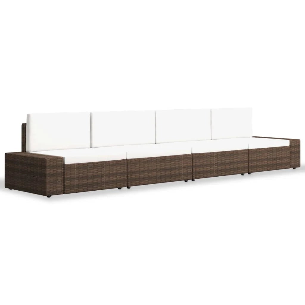 Set di mobili da giardino mobili da esterno set da 4 pezzi resina intrecciata marrone 02_0016278