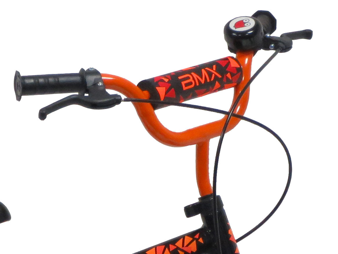 Bicicletta per Bambino 16" 2 Freni  Street Art Nero/Arancione