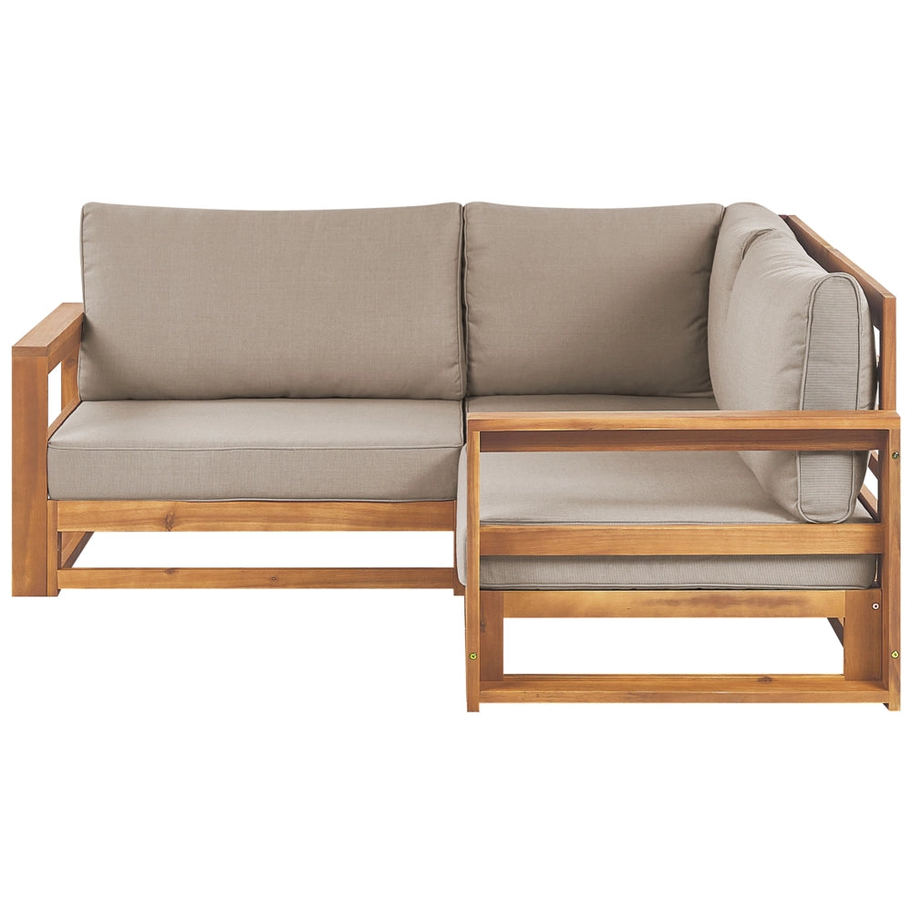 Set da giardino 2 posti in legno di acacia chiaro lato destro moderno elegante
