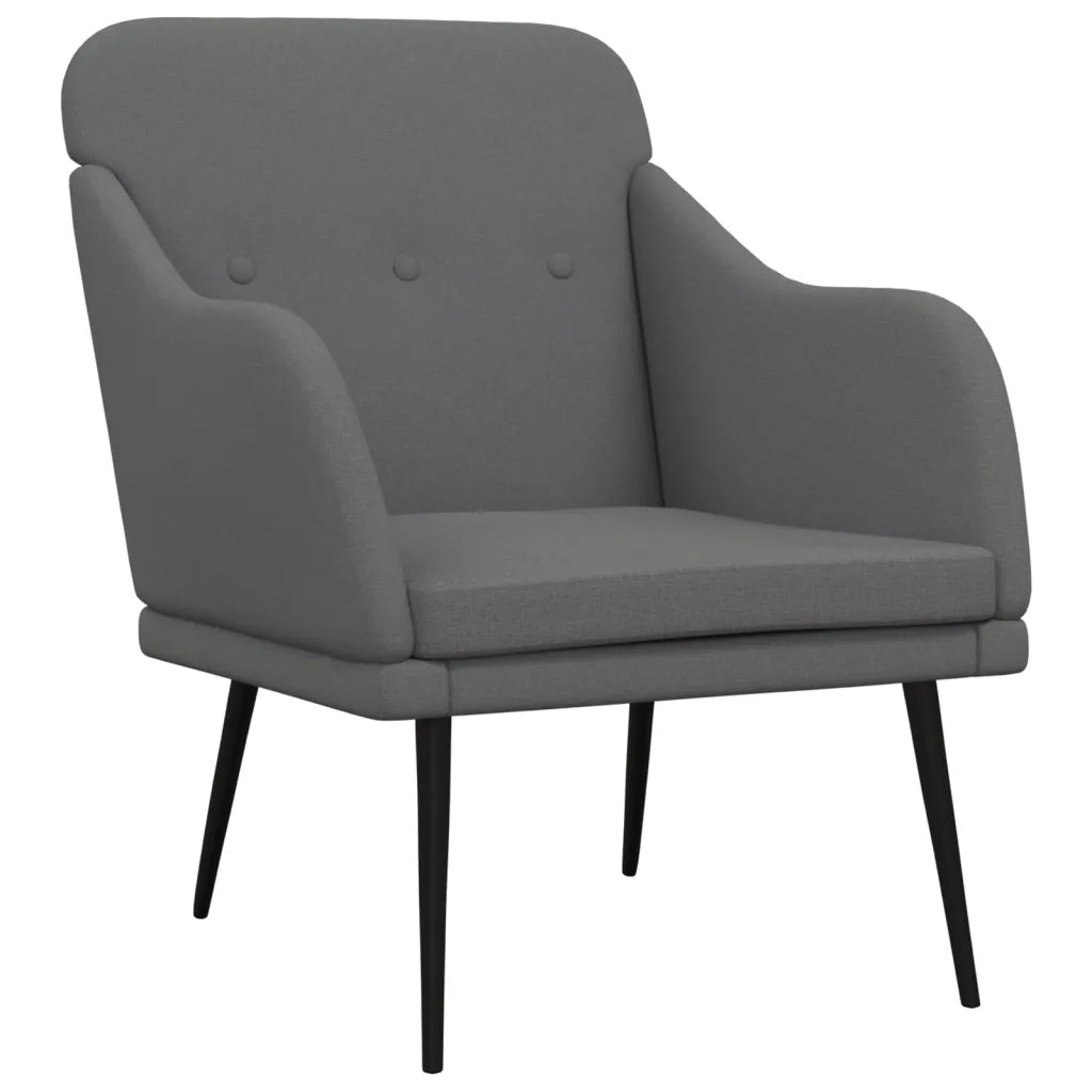 Poltrona | Sedia Relax Grigio Scuro 63x76x80 cm in Tessuto